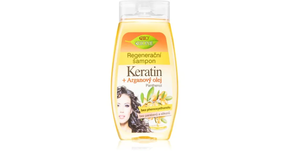Bione CosmeticsKeratin + Argan regeneráló sampon a fénylő és selymes hajért Kihagyhatatlan ajánlat