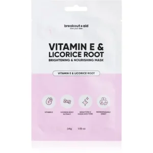 Biztonságos vásárlás breakout + aidVitamin E & Licorice Root fehérítő gézmaszk E-vitaminnal