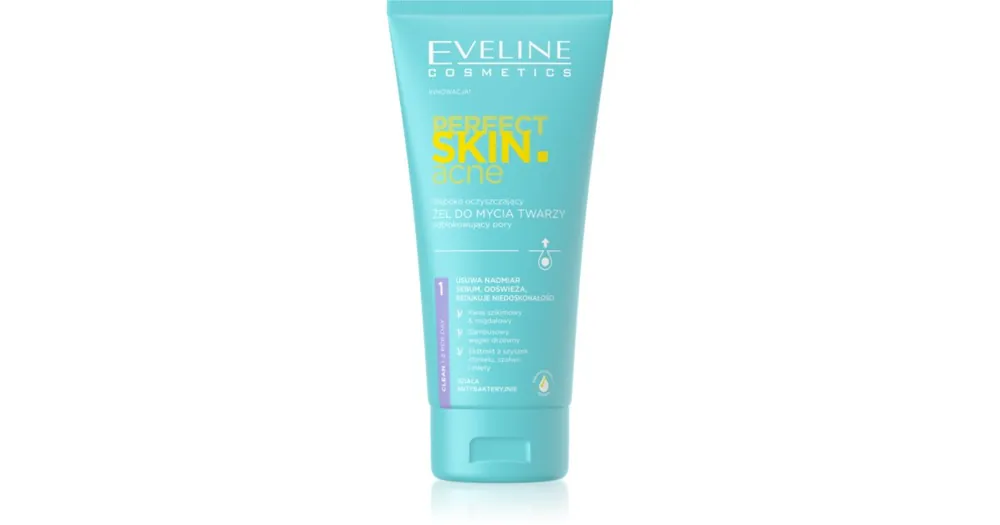 Gyors kiszállítás Eveline CosmeticsPerfect Skin .acne mélyen tisztító gél problémás és pattanásos bőrre