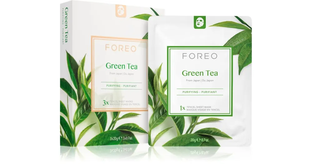 FOREOFarm to Face Sheet Mask Green Tea arcmaszk nyugtató hatással kombinált bőrre Azonnali szállítás
