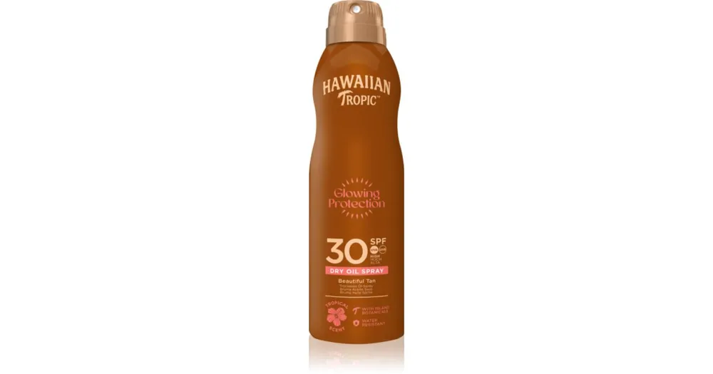 Hawaiian TropicGlowing Protection Dry Oil Spray száraz napozó olaj spray formában SPF 30 Expressz kézbesítés