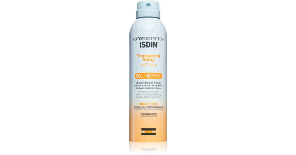 Legkelendőbb ISDINTransparent Spray Wet Skin napozó spray SPF 50