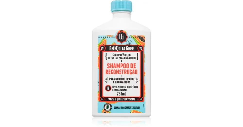 Biztonságos fizetés Lola CosmeticsBE(M)DITA GHEE SHAMPOO RECONSTRUÇÃO regeneráló sampon a gyenge hajra