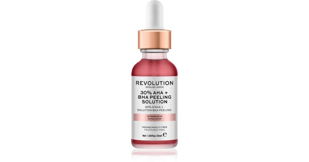 Revolution SkincareAHA + BHA 30% Peeling Solution Intenzív kémiai peeling az élénk bőrért Árcsökkenés