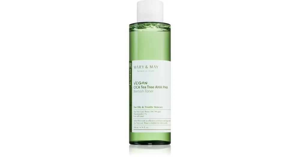 Mary&MayCica Tea Tree AHA PHA nyugtató tonikum problémás és pattanásos bőrre Árcsökkenés