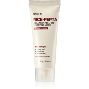 NacificRice + Pepta Collagen Peel-off Wrapping Mask hidratáló arcmaszk egységesíti a bőrszín tónusait Gyors szállítás