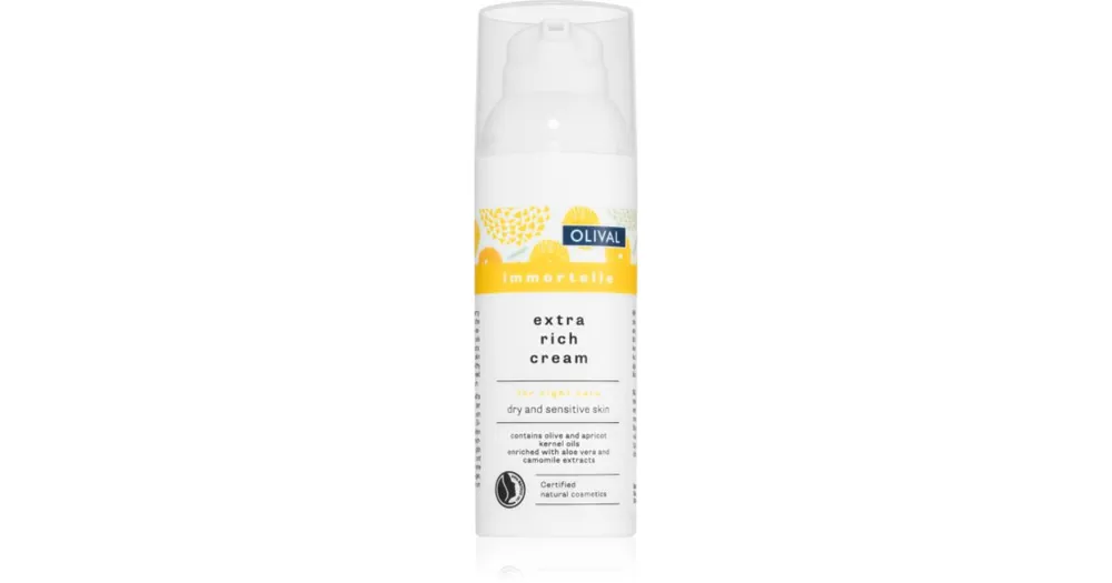 OlivalImmortelle Extra Rich Cream éjszakai tápláló krém az érzékeny száraz bőrre Végkiárusítás