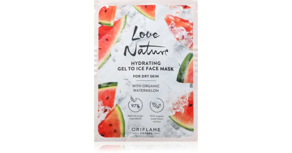 OriflameLove Nature Gel To Ice Organic Watermelon hidratáló arcmaszk száraz bőrre Szuper akció