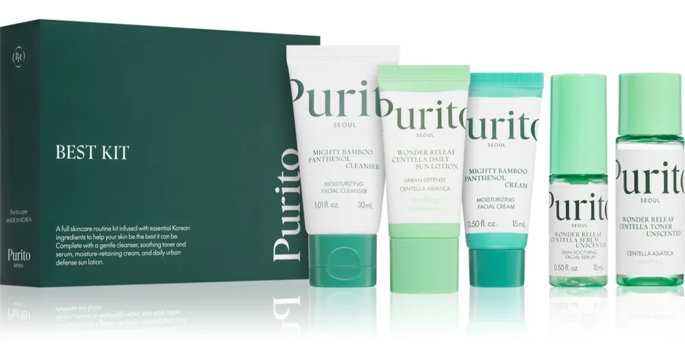 Bestseller PuritoSeoul Best Kit utazási készlet a bőr regenerációjára