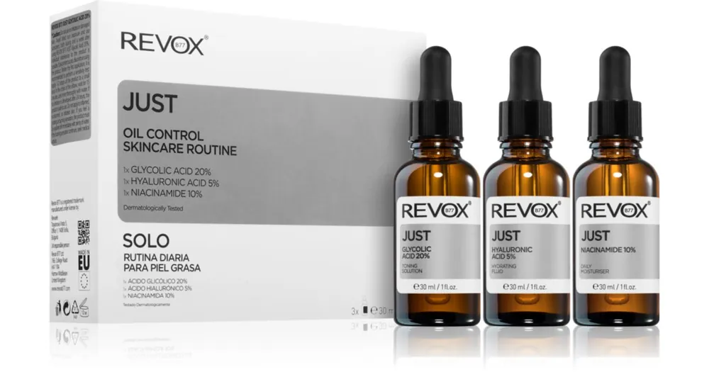 Újdonság Revox B77JUST Oil Control Skincare Routine szett zsíros bőrre