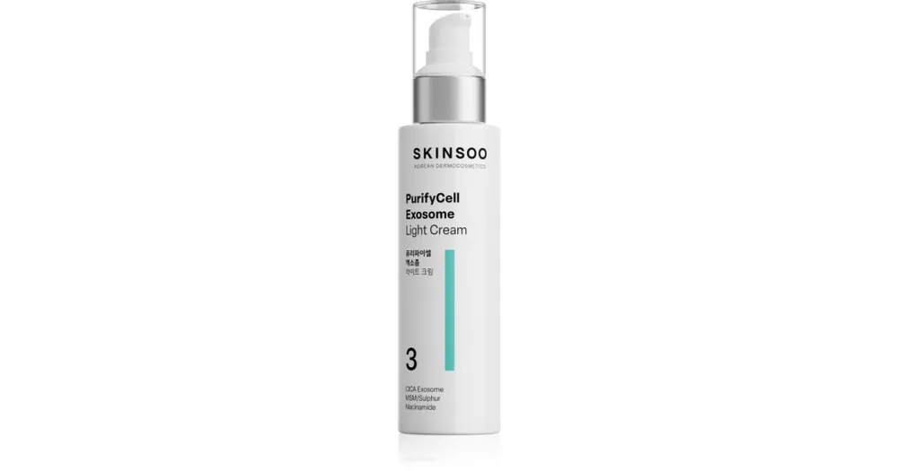 Korlátozott ajánlat SKINSOOPurifyCell Exosome Light Cream könnyű hidratáló krém mattító hatással