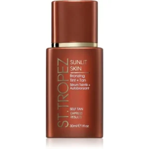 Expressz kézbesítés St.TropezSunlit Skin Bronzing Tint + Tan színezett önbarnító krém az arcra