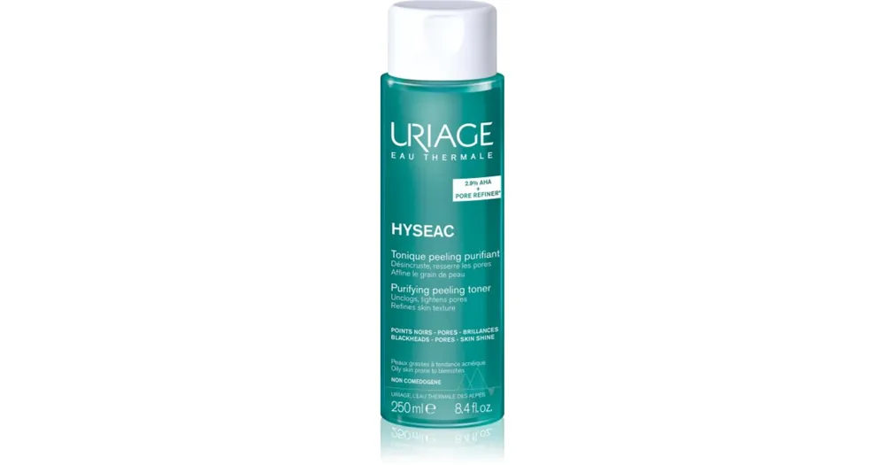 Legjobb ár UriageHyseac Purifying Peeling Toner tisztító tonik a faggyú szabályozására és a pórusok minimalizására A.H.A.-val (Alpha Hydroxy Acids)