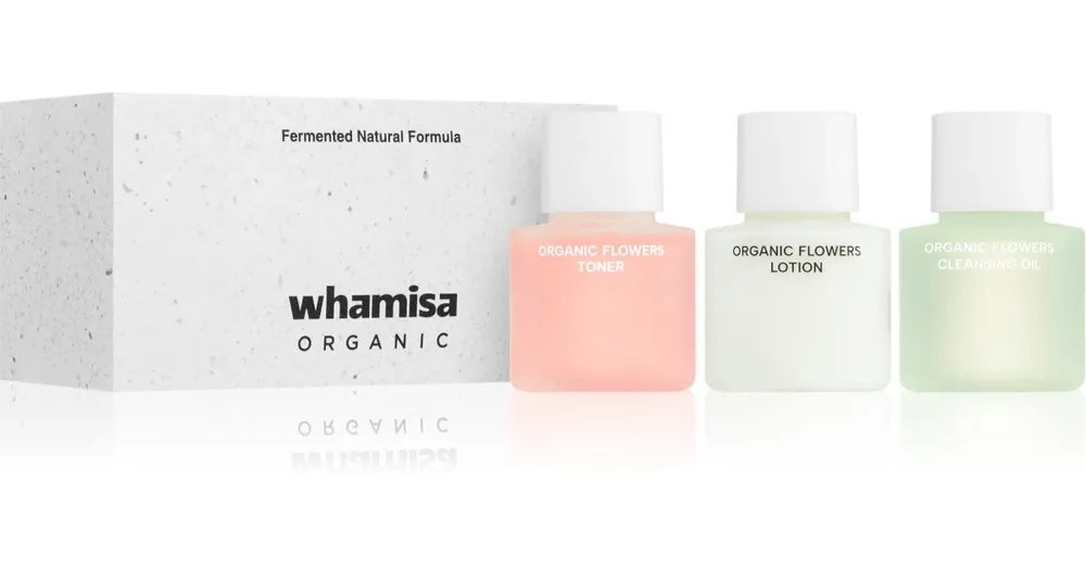 Árcsökkenés WHAMISAOrganic Flowers Renewal Miniature Kit ajándékszett a tökéletes bőrért
