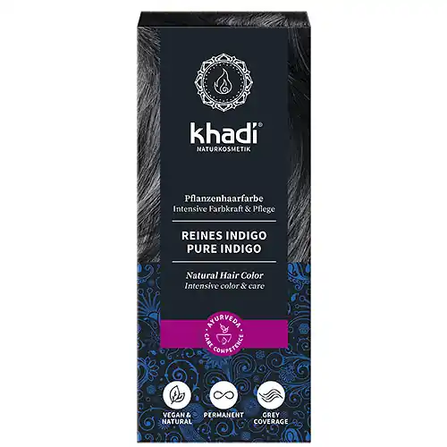 Expressz kézbesítés Khadi Khadi Növényi hajfesték por 100 g - 100% Indigó
