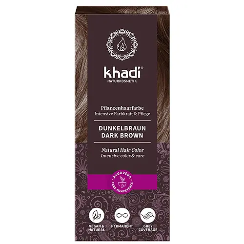 Alacsony ár Khadi Khadi Növényi hajfesték por 100 g - Sötétbarna