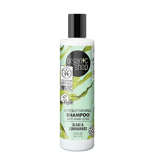 Rendeld meg most Organic Shop Alga és citromfű Erősítő és hajhullás elleni sampon 280 ml
