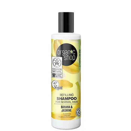 Szuper ajánlat Organic Shop Banán és jázmin Tápláló sampon 280 ml