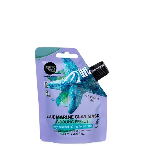 Vásárlói kedvenc Organic Shop Cooling Effect Kék tengeri agyagmaszk hialuronsavval 100 ml