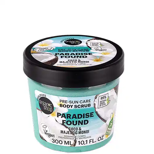 Organic Shop Paradise Found Napozás előtti testradír kókusszal és monoival 300 ml Prémium
