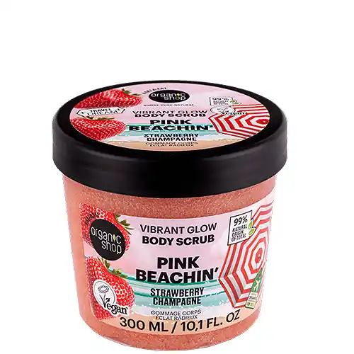 Alacsony ár Organic Shop Pink Beachin‘ Ragyogást adó testradír eperpezsgővel 300 ml