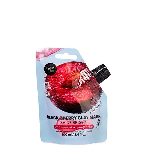 Organic Shop Shine Bright Fekete cseresznyés agyagmaszk naicinamiddal 100 ml Szuper ajánlat