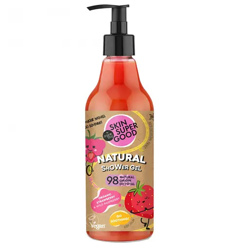 Szuper akció Skin Super Good Go Soothing Tusfürdő eperrel és vadmálnával 500 ml